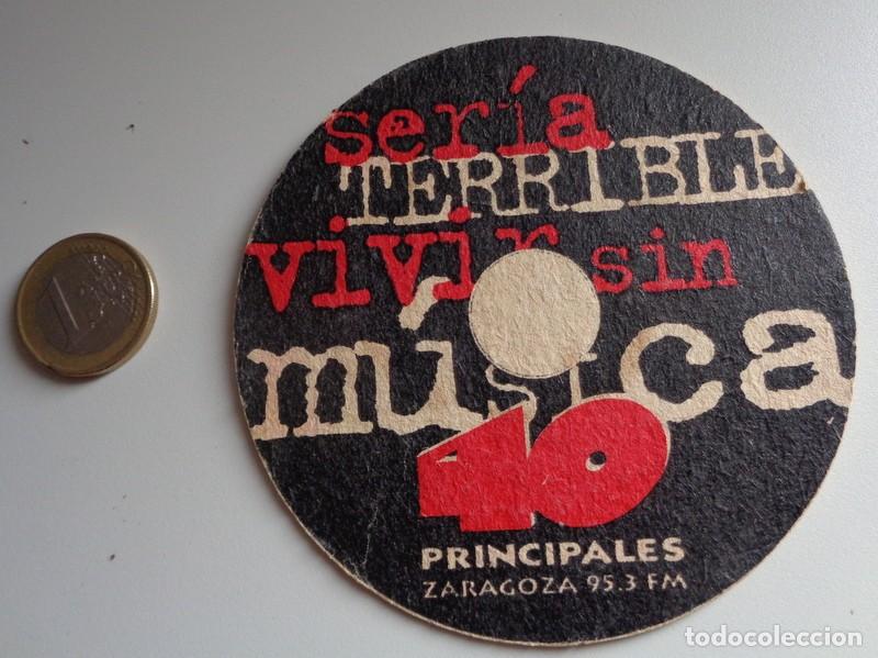 Otros Art&iacute;culos de Coleccionismo en Papel: POSAVASOS ANTIGUO - LOS 40 PRINCIPALES - RADIO ZARAGOZA 95.3 FM - M&Uacute;SICA - MODELO 3