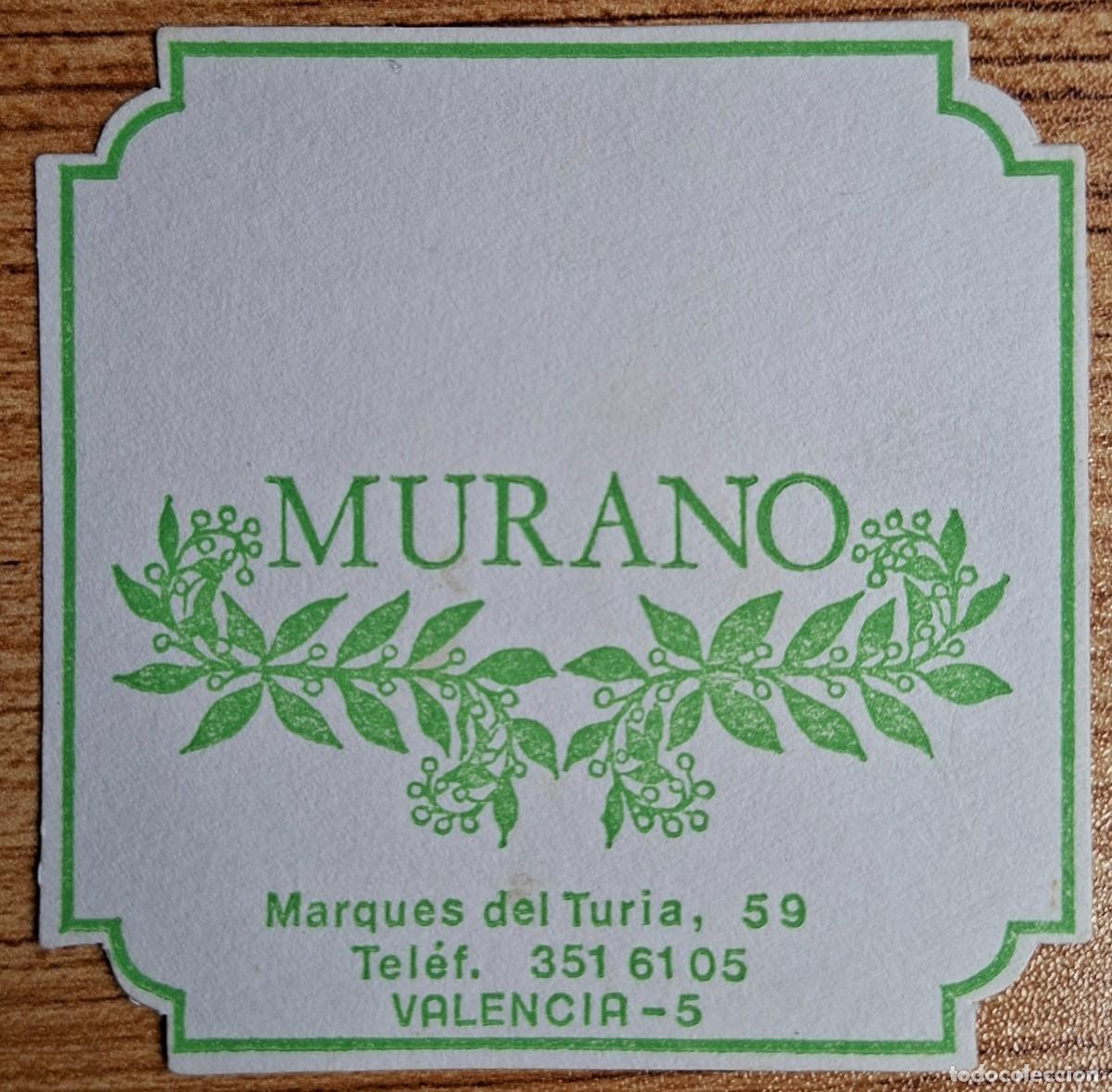 Otros Art&iacute;culos de Coleccionismo en Papel: Posavasos Pub Murano - Valencia