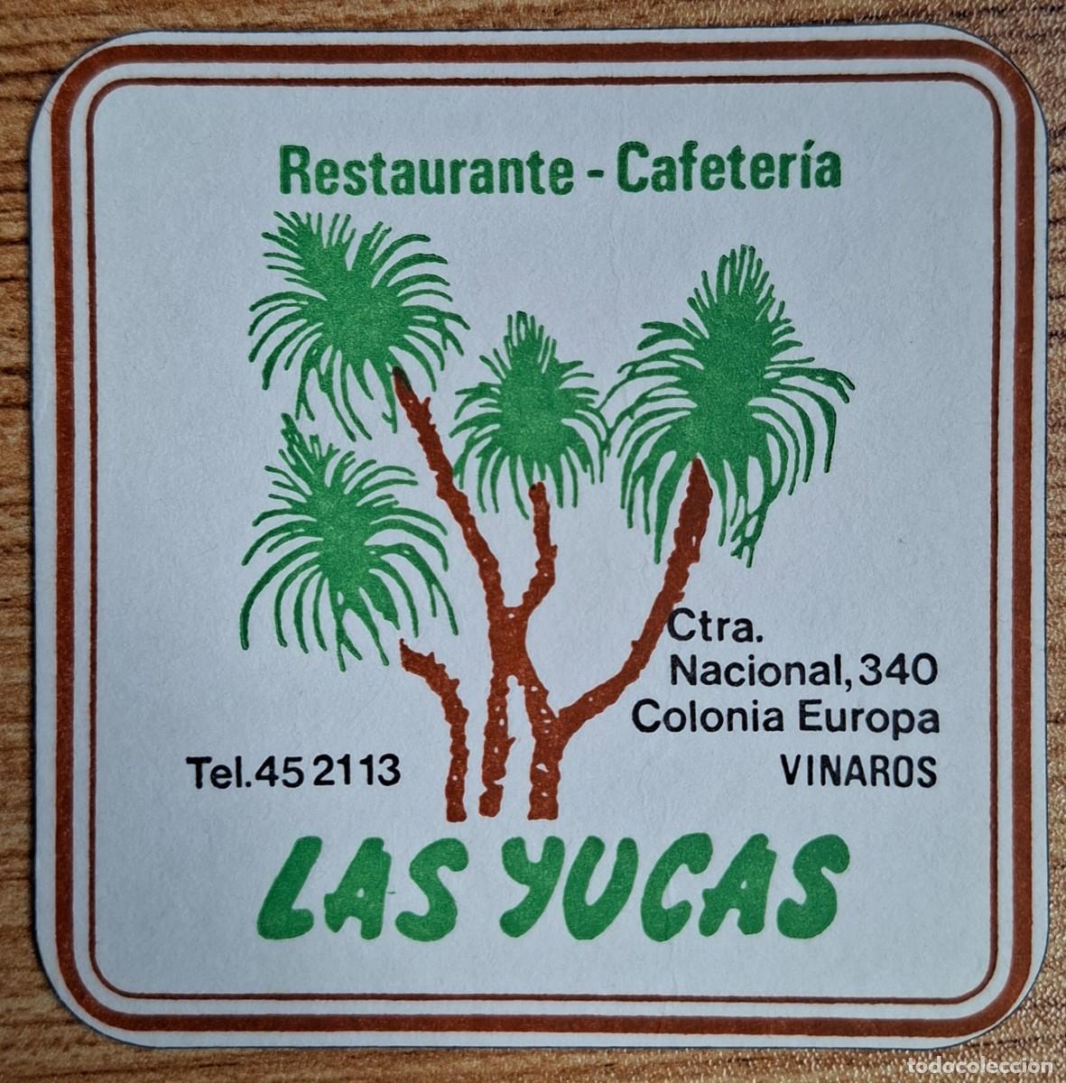 Otros Art&iacute;culos de Coleccionismo en Papel: Posavasos Restaurante Cafeter&iacute;a Las Yucas - Vinaroz / Vinaros (Castell&oacute;n)