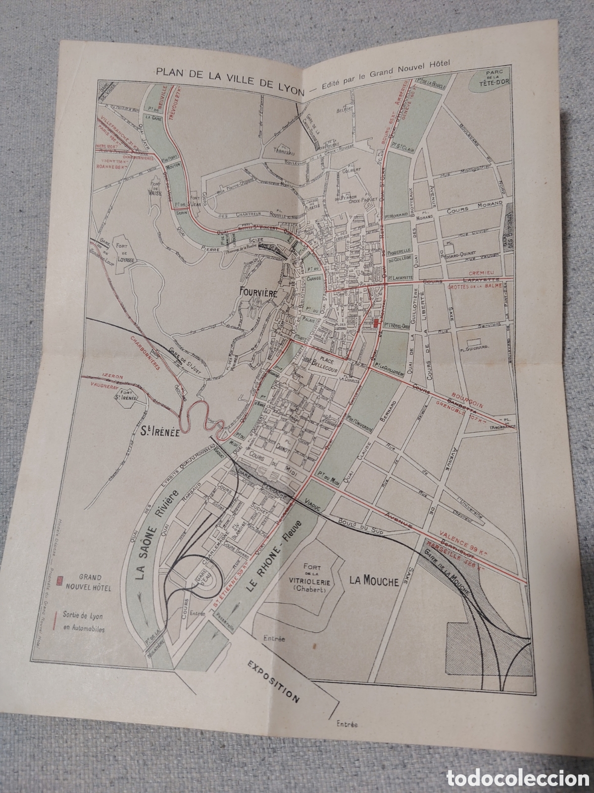 Otros Art&iacute;culos de Coleccionismo en Papel: Plano Lyon a&ntilde;os 20. Francia