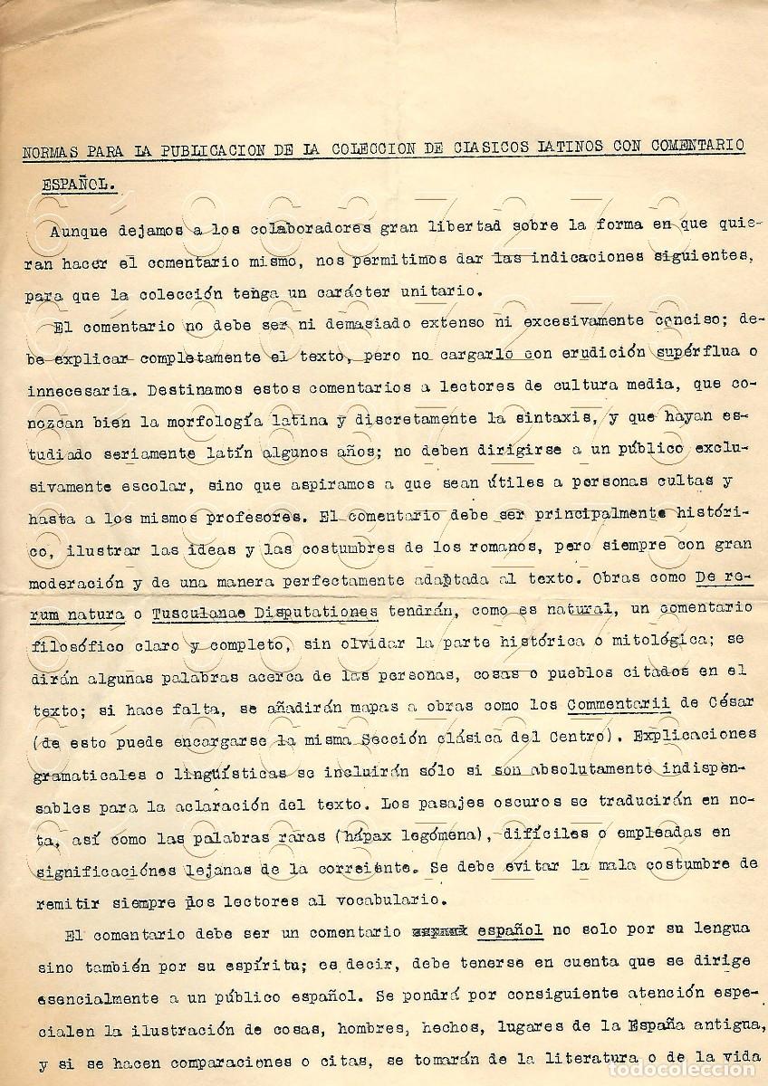 Otros Art&iacute;culos de Coleccionismo en Papel: CLASICOS LATINOS BIBLIOTECA OBRAS NORMAS PUBLICACION 3 HOJAS M15