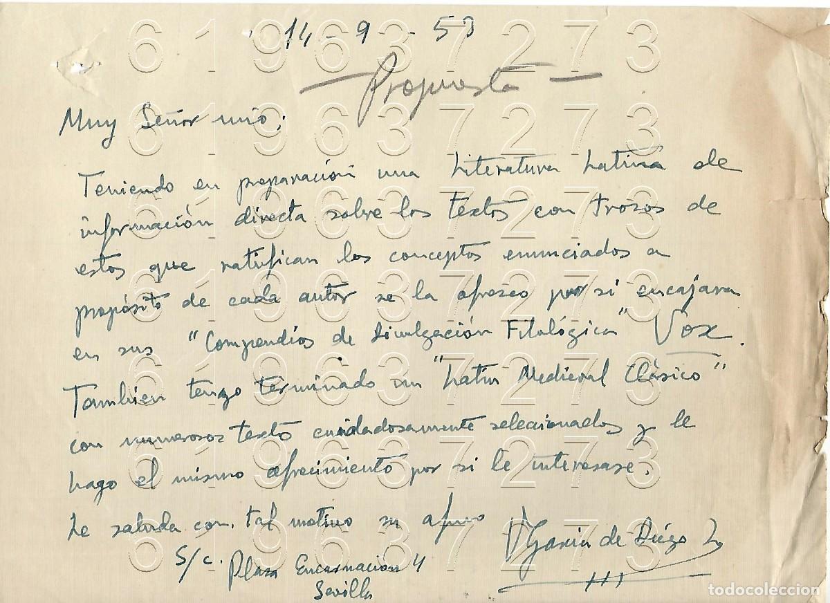 Otros Art&iacute;culos de Coleccionismo en Papel: PROPUESTA A EDITOR CARTA POR VICENTE GARCIA DE DIEGO 1953 M13