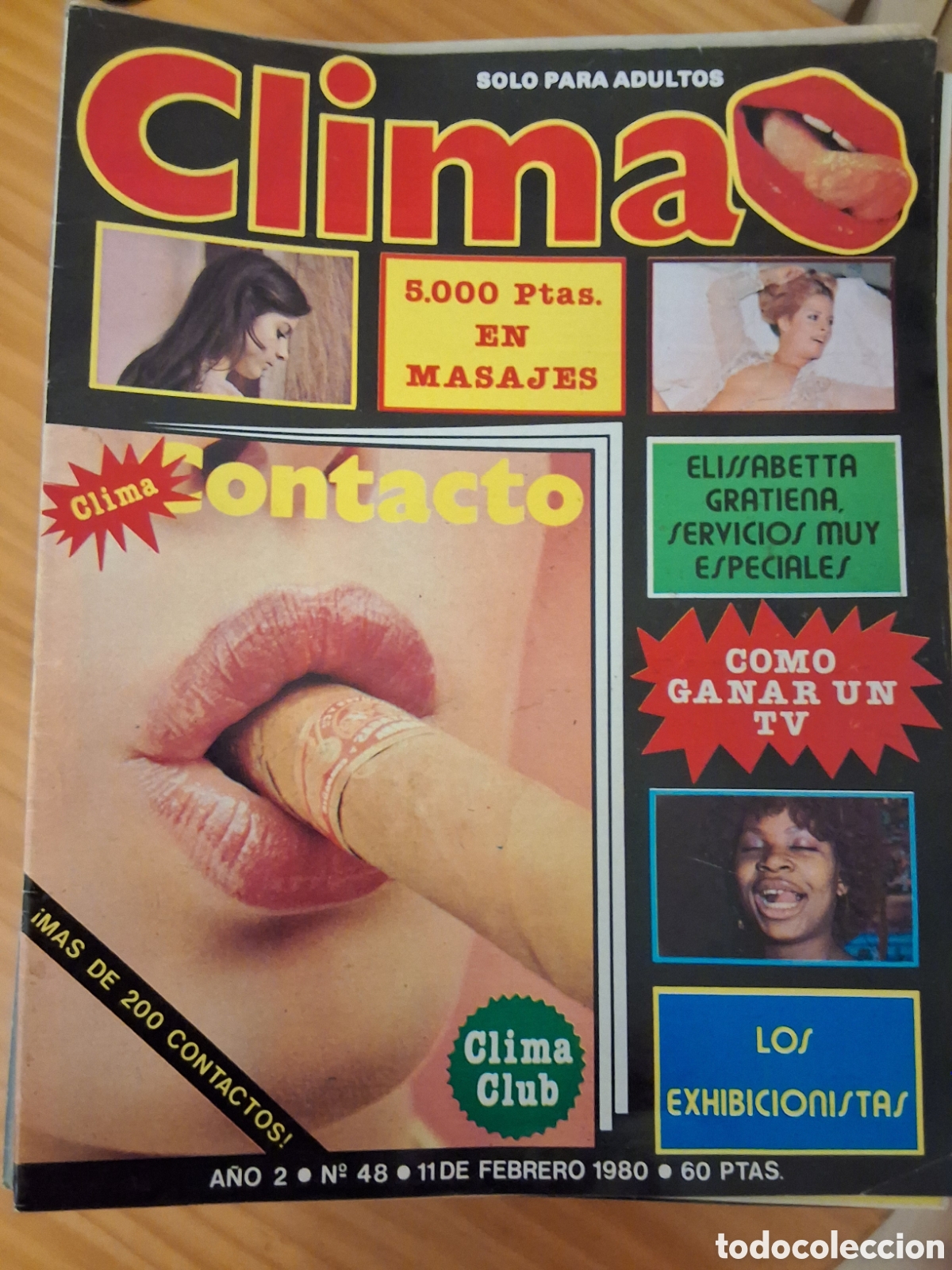 Otros Art&iacute;culos de Coleccionismo en Papel: Clima revista erotica espa&ntilde;ola desnudos mujeres n&uacute;mero 48 a&ntilde;o 1980/2