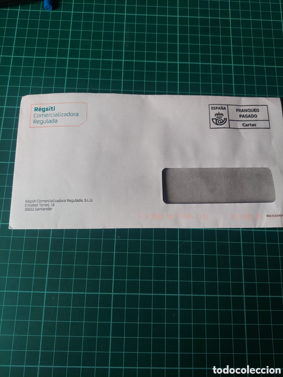 Otros Art&iacute;culos de Coleccionismo en Papel: SOBRE PUBLICIDAD REGITI COMERCIALIZARO REGULADA SANTANDER FRANQUEO PAGADO CARTAS