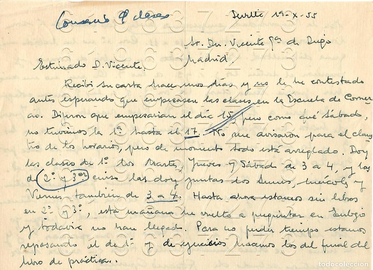 Paper Collecting Others: ROSARIO CARTA A VICENTE GARCIA DE DIEGO 1955 M5