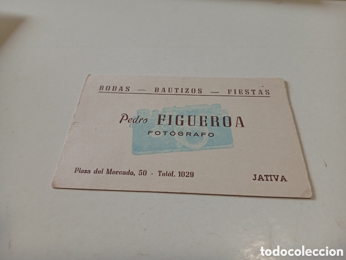 Otros Art&iacute;culos de Coleccionismo en Papel: Tarjeta visita Pedro Figueroa, fot&oacute;grafo, J&Aacute;TIVA