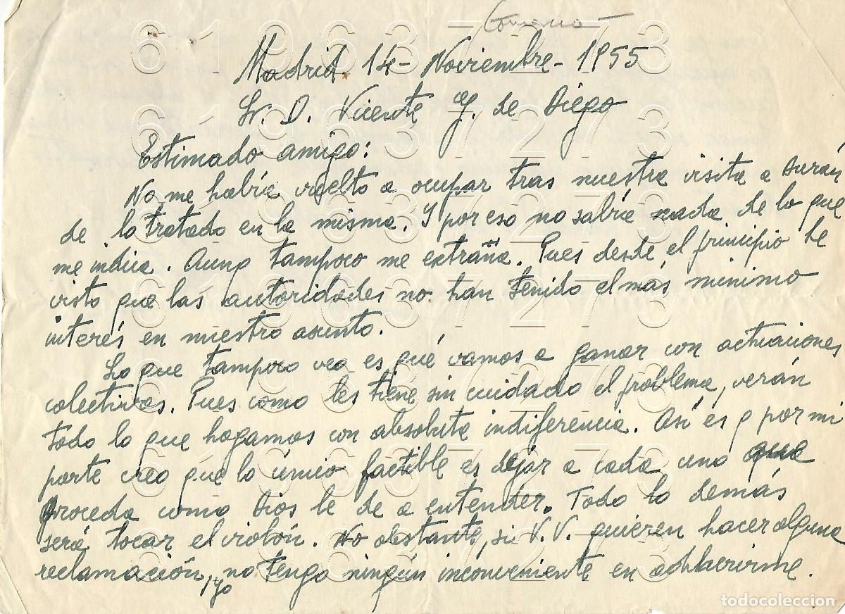 Otros Art&iacute;culos de Coleccionismo en Papel: ANGEL PARIENTE MADRID CARTA A VICENTE GARCIA DE DIEGO 1955 M6