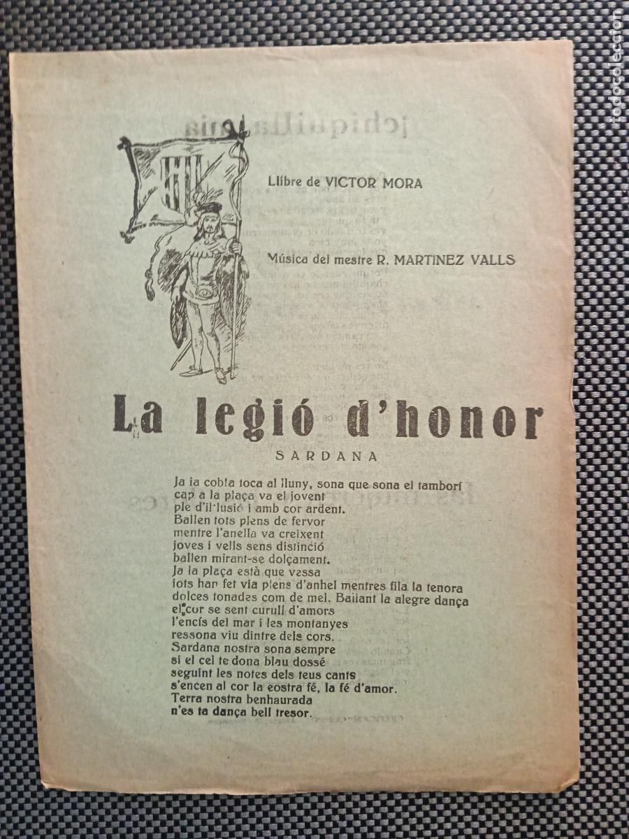 Otros Art&iacute;culos de Coleccionismo en Papel: La Legio d'honor. Sardana.