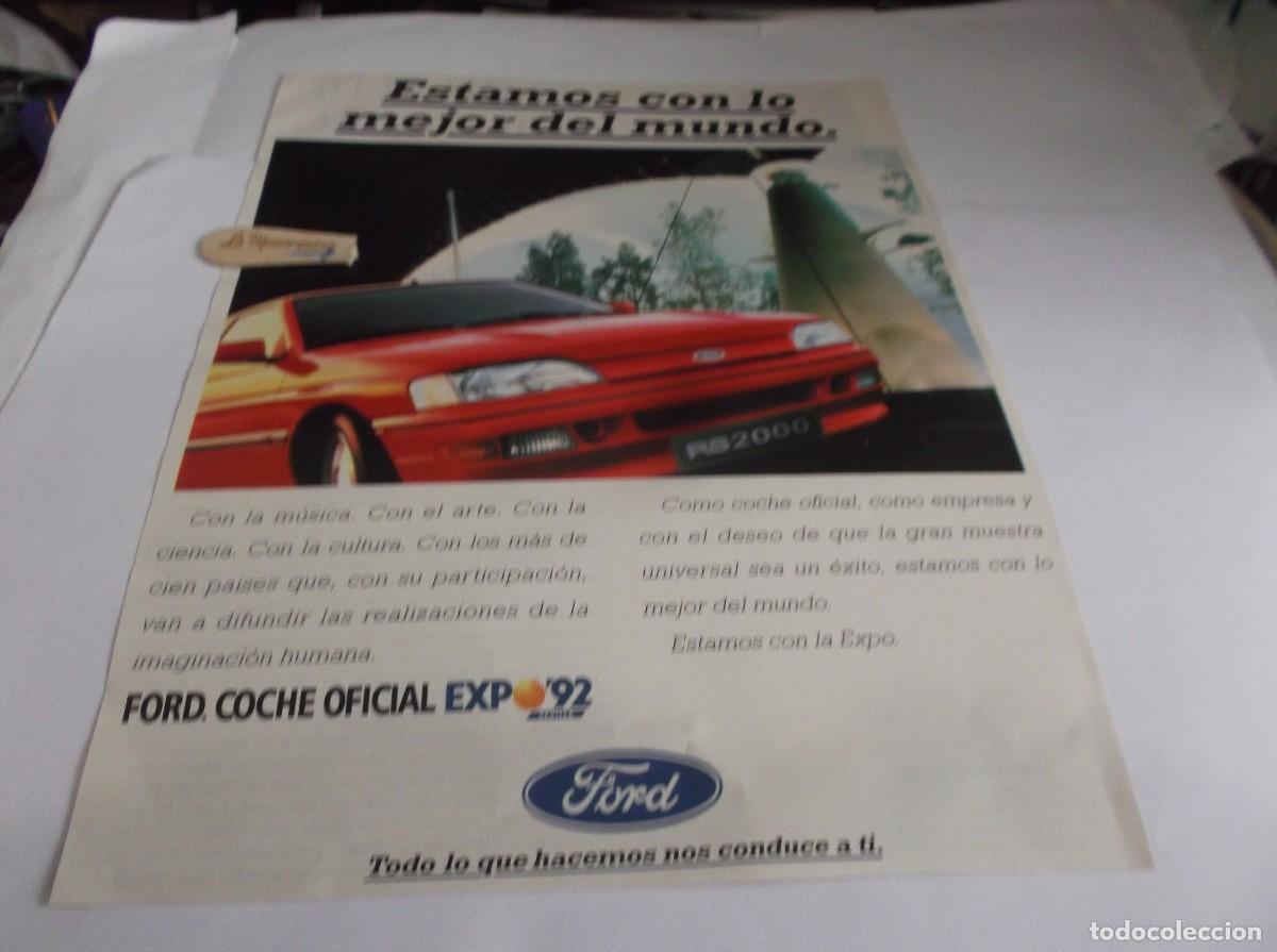 Otros Art&iacute;culos de Coleccionismo en Papel: RECORTE A&Ntilde;O 1992(SEVILLA) COCHE FORD RS 2000 - FORD,COCHE OFICIAL EXPO-92 - SEVILLA