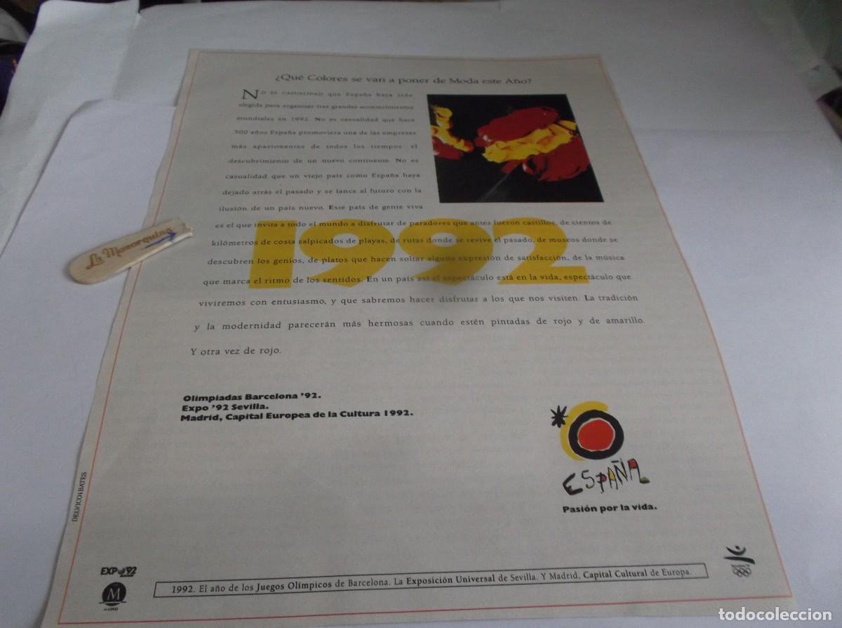 Otros Art&iacute;culos de Coleccionismo en Papel: RECORTE A&Ntilde;O 1992.ESPA&Ntilde;A-OLIMPIADAS BARCELONA'92- EXPO'92 SEVILLA-MADRID,CAPITAL EUROPEA D LA CULTURA