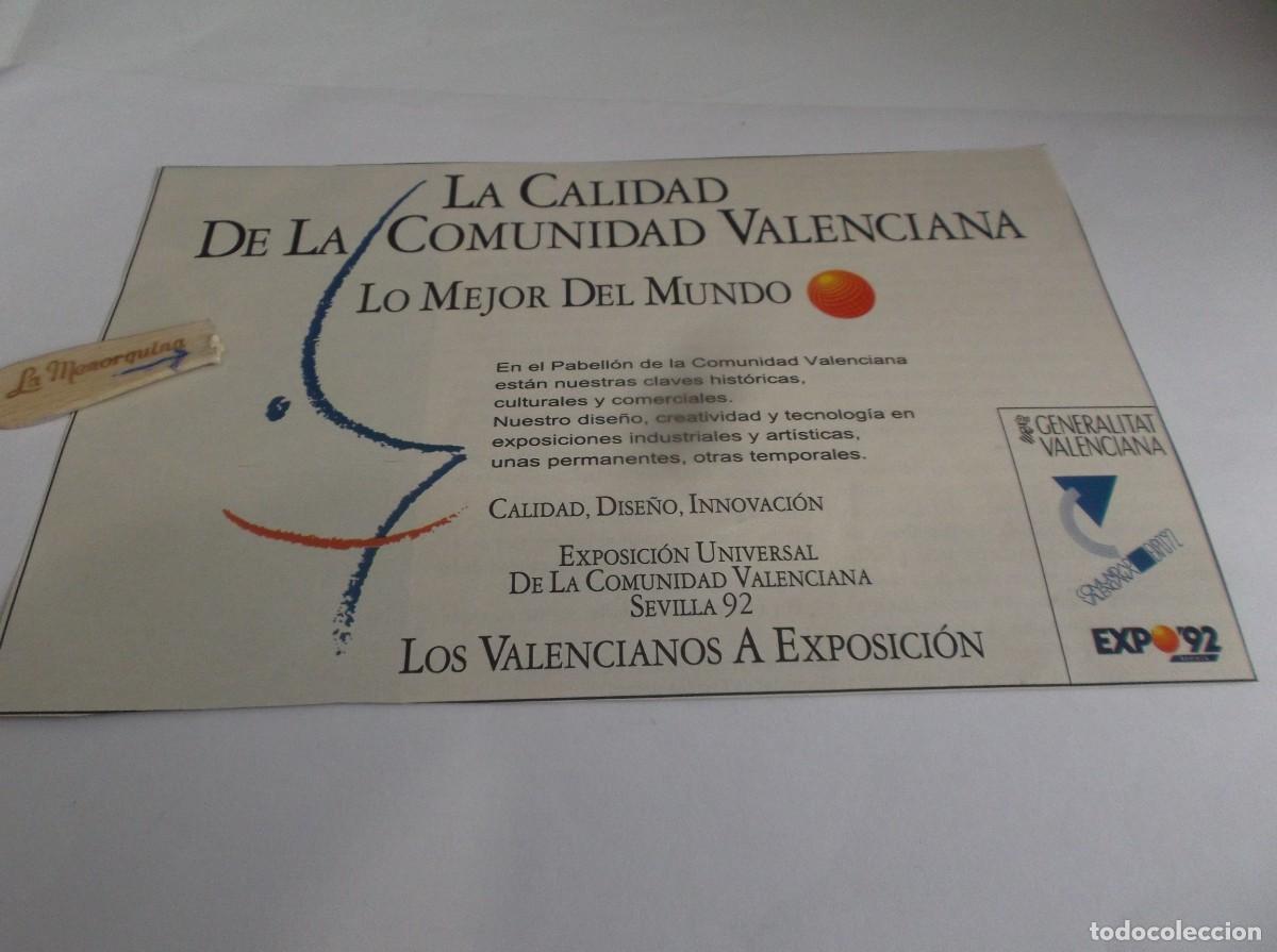 Otros Art&iacute;culos de Coleccionismo en Papel: RECORTE A&Ntilde;O 1992(SEVILLA)PABELL&Oacute;N DE LA COMUNIDAD VALENCIANA - EXPO-92 - SEVILLA