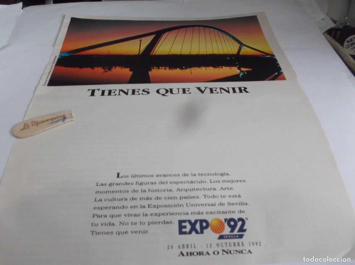 Otros Art&iacute;culos de Coleccionismo en Papel: RECORTE A&Ntilde;O 1992(SEVILLA)PUENTE DE LA BARQUETA - &iexcl;&iexcl; TIENES QUE VENIR !! - EXPO-92 - SEVILLA