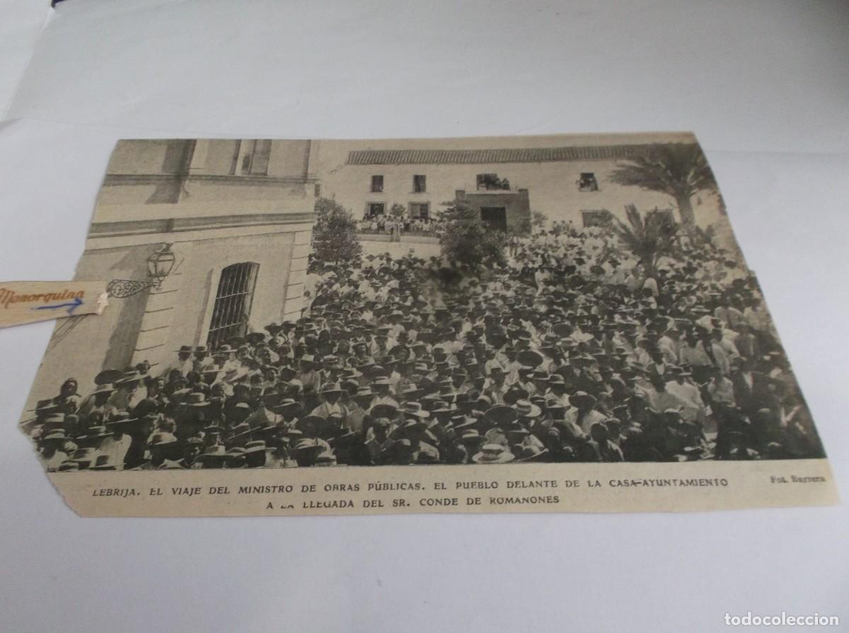 Otros Art&iacute;culos de Coleccionismo en Papel: RECORTE A&Ntilde;O 1905-LEBRIJA(SEVILLA)PUEBLO EN CASA/AYUNTAMIENTO,LLEGADA SR.CONDE ROMANONES(FOT.BARRERA)