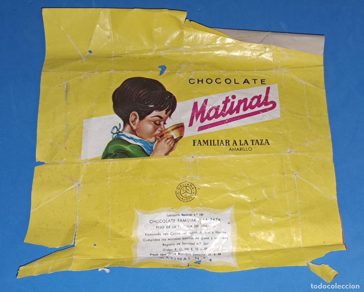 Otros Art&iacute;culos de Coleccionismo en Papel: CHOCOLATE MATINAL - GALIANA - VILLAJOYOSA - ENVOLTORIO TABLETA - A&Ntilde;OS 50