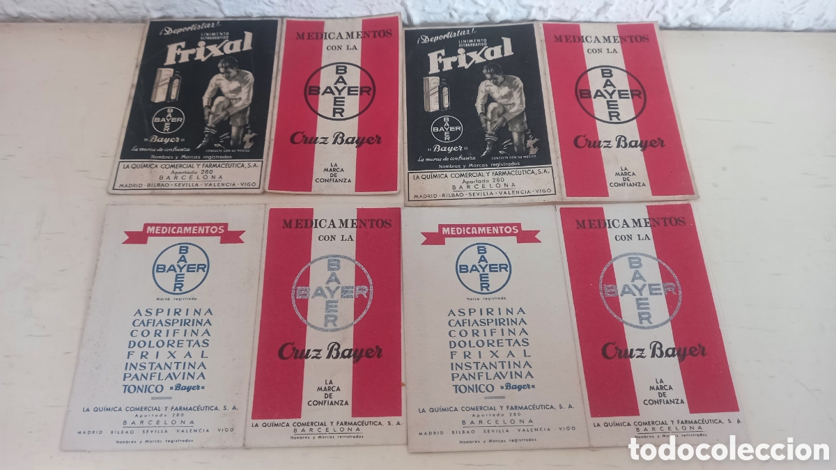 Otros Art&iacute;culos de Coleccionismo en Papel: Lote publicidad farmac&eacute;utica BAYER. A&ntilde;os 1940s