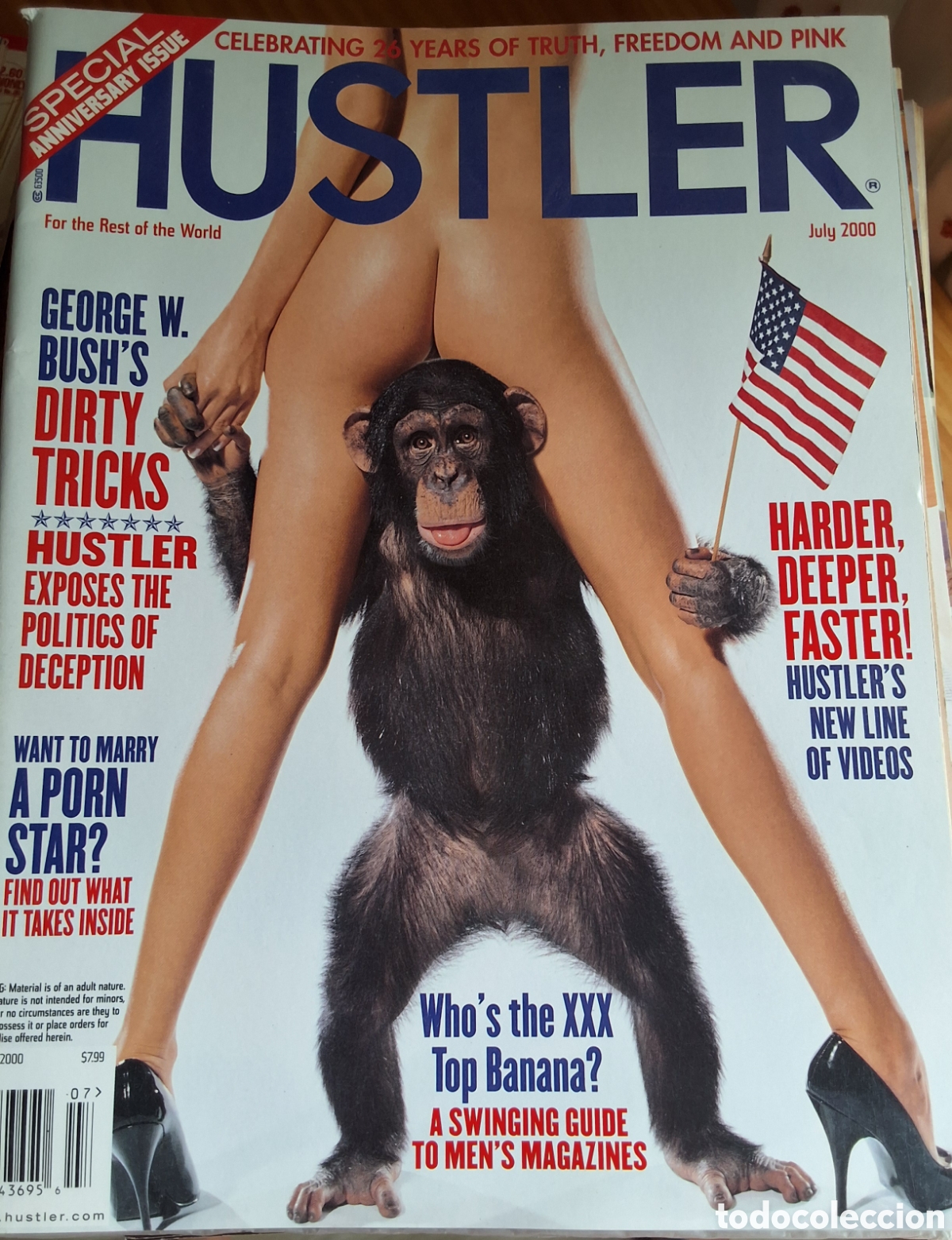 Otros Art&iacute;culos de Coleccionismo en Papel: Hustler revista erotica americana desnudos mujeres 2000/7