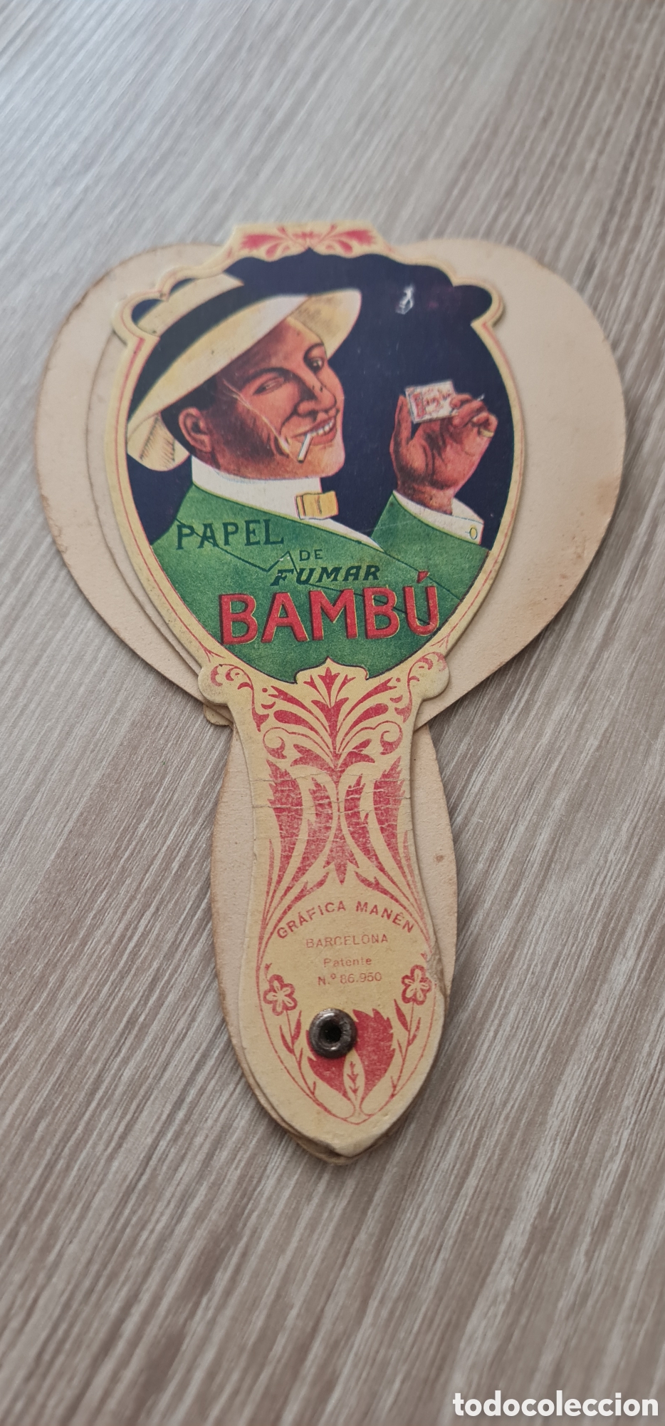 Otros Art&iacute;culos de Coleccionismo en Papel: Propaganda papel de fumar bamb&uacute; antiguo