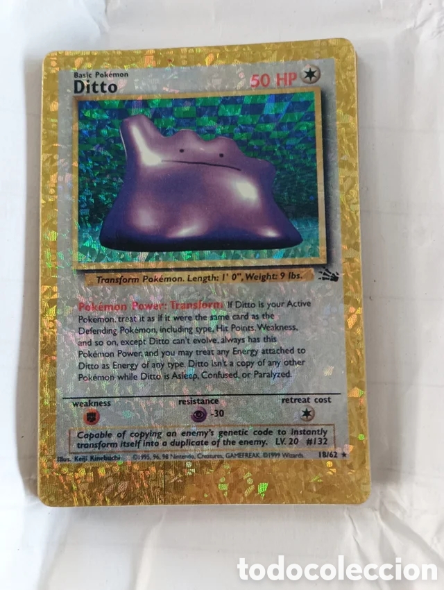 Otros Art&iacute;culos de Coleccionismo en Papel: Carta Pok&eacute;mon Ditto 1995