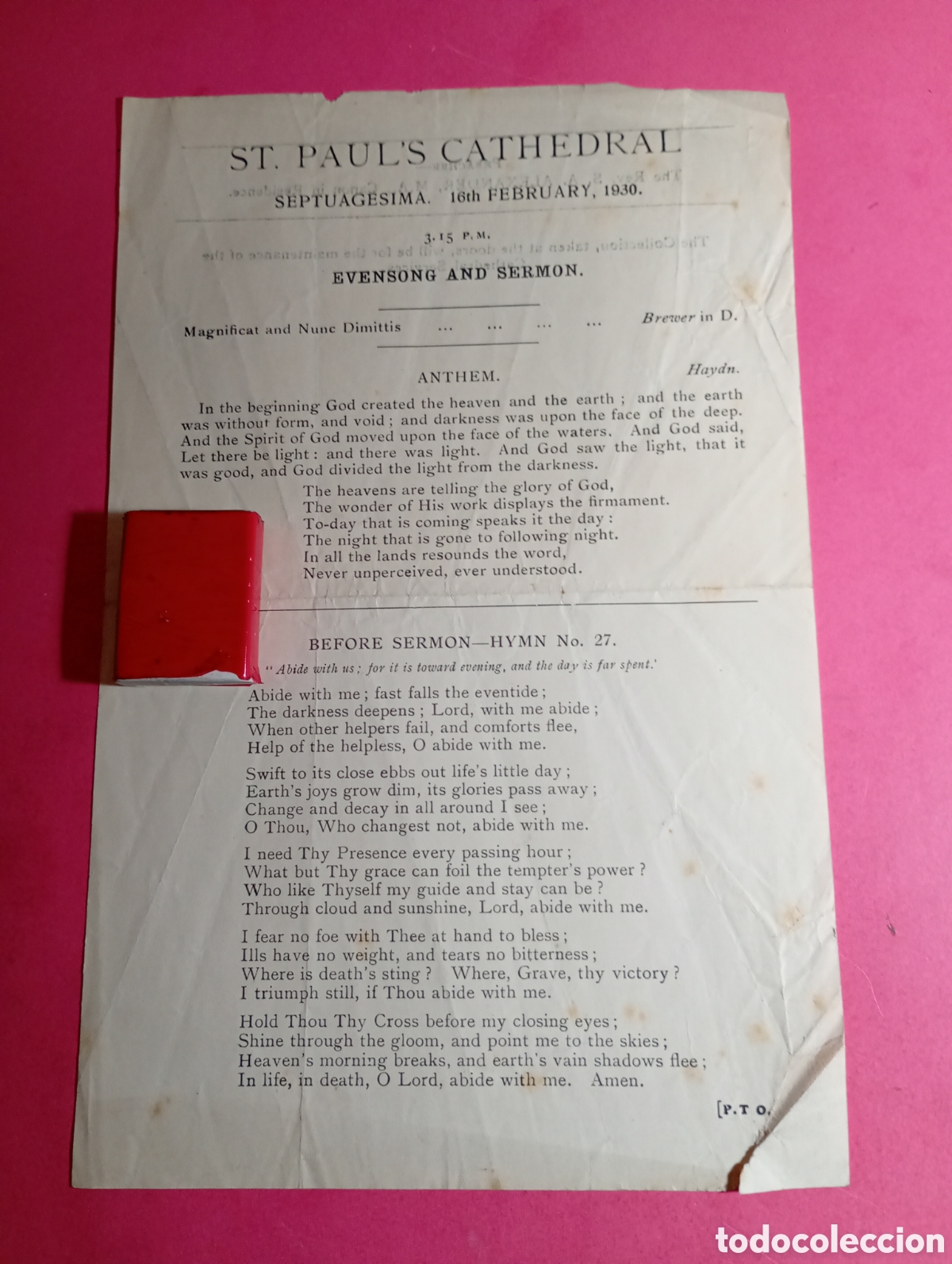 Otros Art&iacute;culos de Coleccionismo en Papel: LONDRES LONDON INFORMACI&Oacute;N EN INGL&Eacute;S SEPTUAG&Eacute;SIMA 16/2/1930 ST. PAUL&acute;S CATHEDRAL