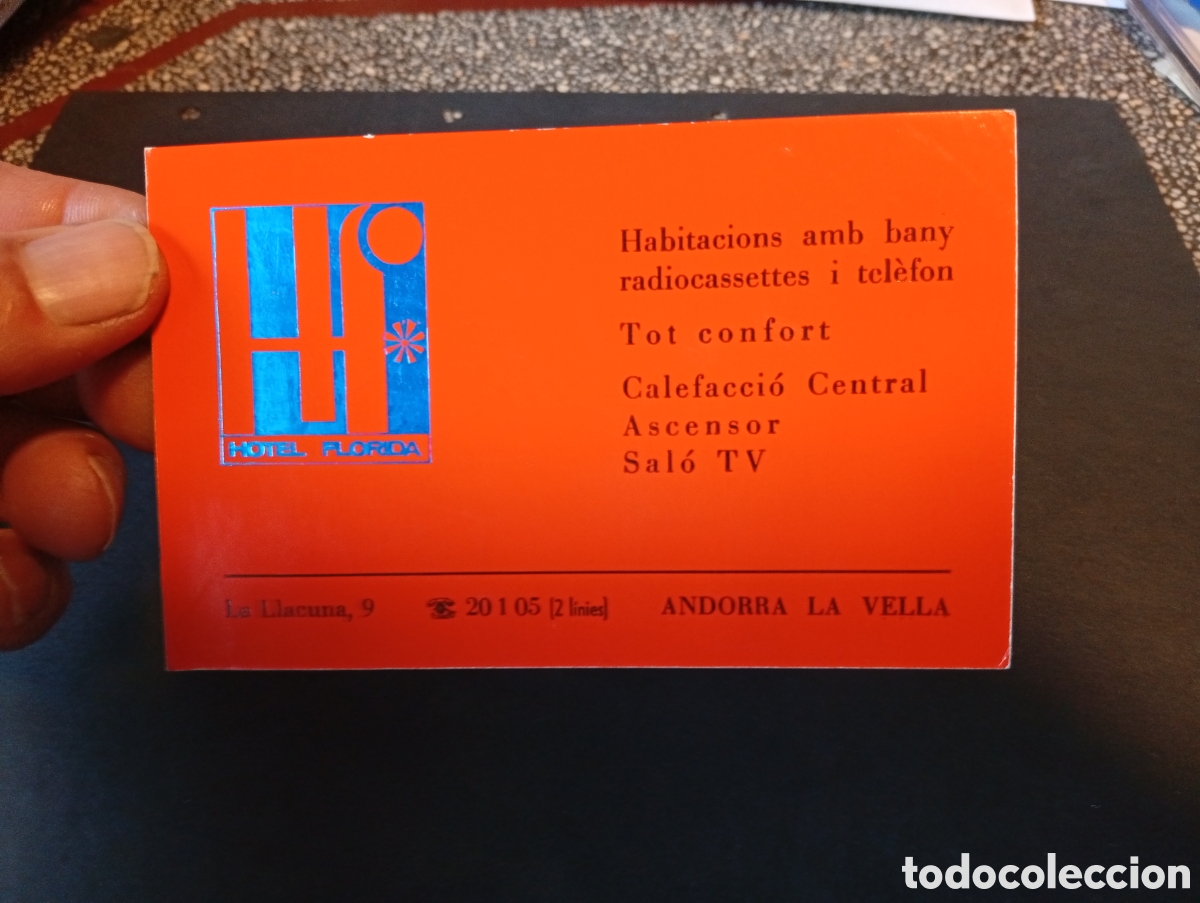 Otros Art&iacute;culos de Coleccionismo en Papel: Tarjeta visita Hotel Florida, Andorra la Vella