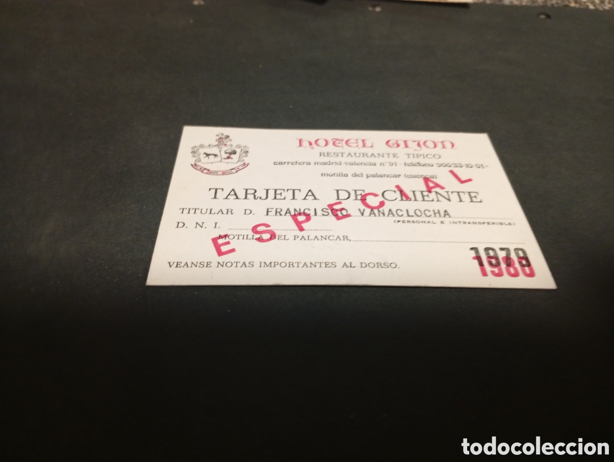 Otros Art&iacute;culos de Coleccionismo en Papel: Tarjeta Hotel Gij&oacute;n restaurante t&iacute;pico