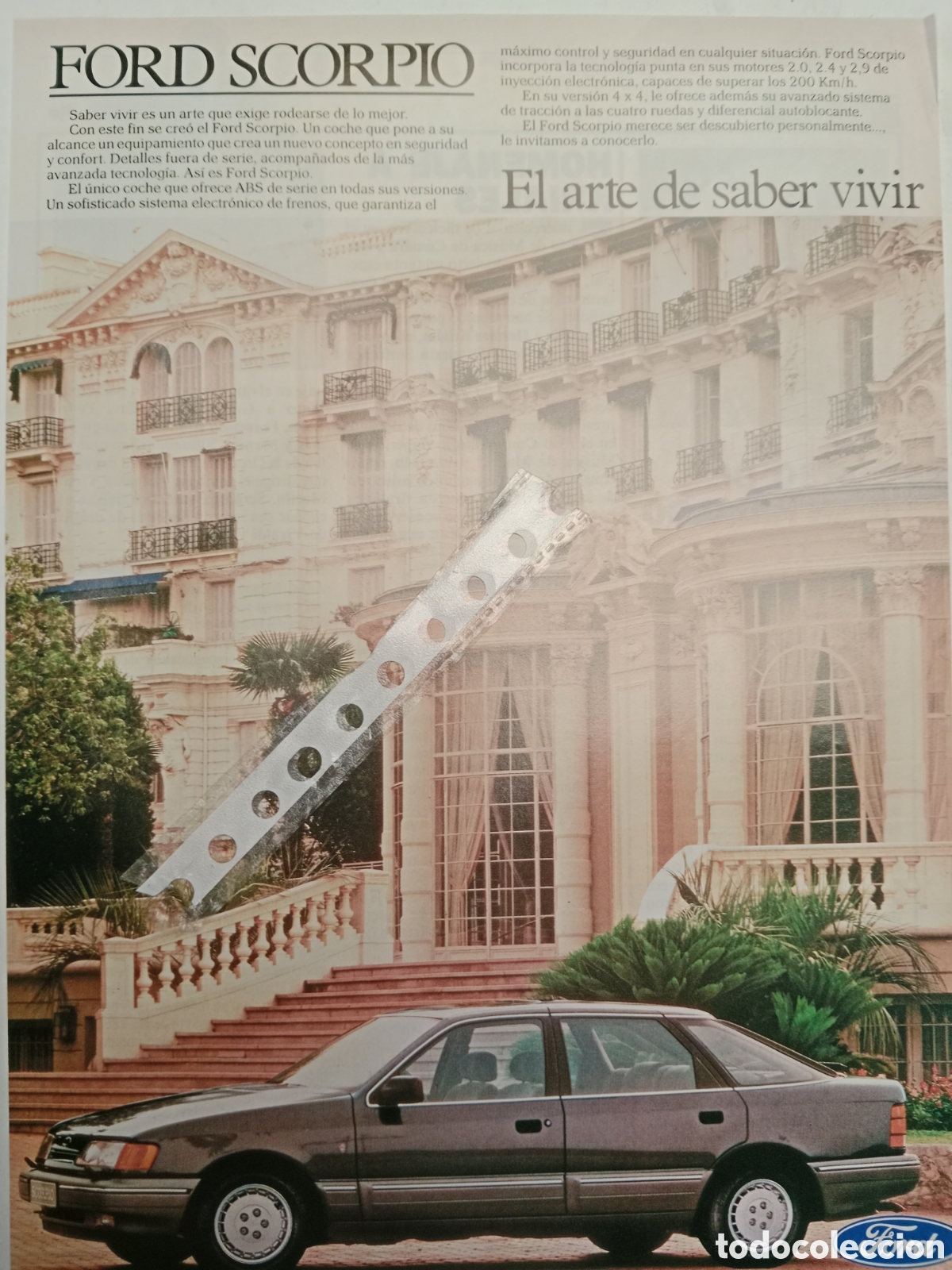 Otros Art&iacute;culos de Coleccionismo en Papel: Publicidad autom&oacute;vil Ford scorpio
