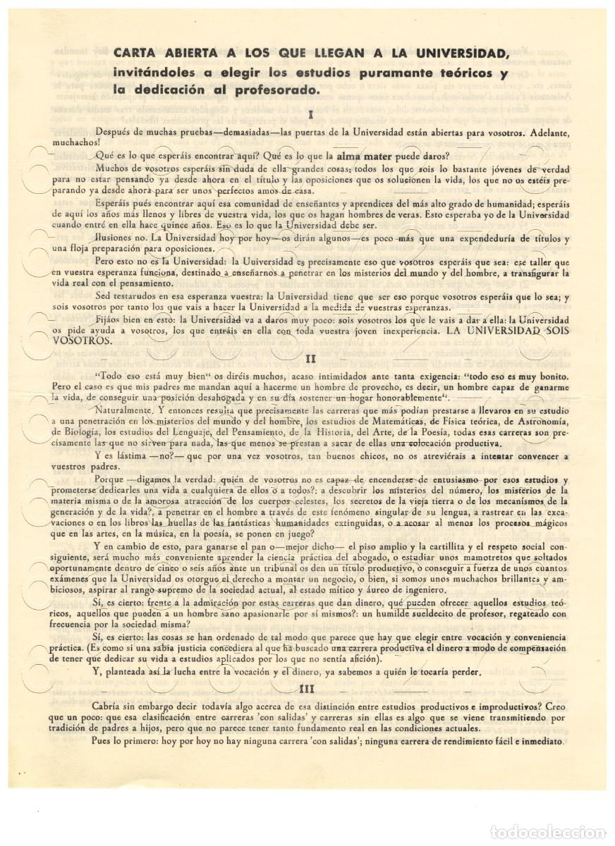 Otros Art&iacute;culos de Coleccionismo en Papel: AGUSTIN GARCIA CALVO SEVILLA UNIVERSIDAD DIPTICO VICENTE GARCIA DE DIEGO 1965 M7