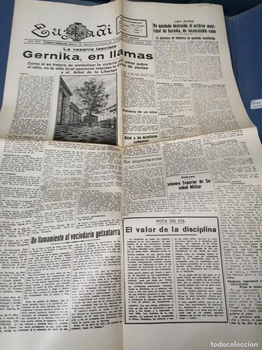 Otros Art&iacute;culos de Coleccionismo en Papel: FACS&Iacute;MIL PERI&Oacute;DICO DIARIO EUZKADI ABRIL 1937