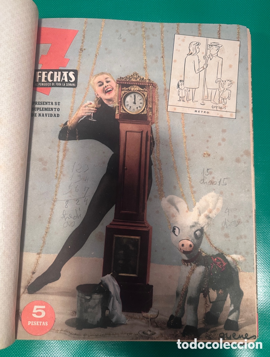 Otros Art&iacute;culos de Coleccionismo en Papel: 7 FECHAS-EL PERI&Oacute;DICO DE LA SEMANA-5 REVISTAS ENCUADERNADA-A&Ntilde;OS 1951 1954.