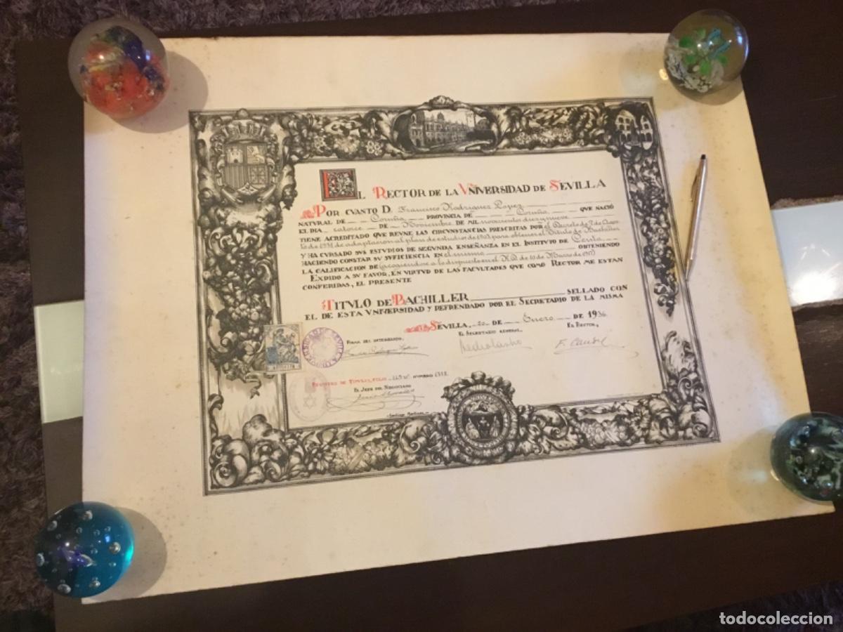 Otros Art&iacute;culos de Coleccionismo en Papel: Antiguo, t&iacute;tulo de bachiller