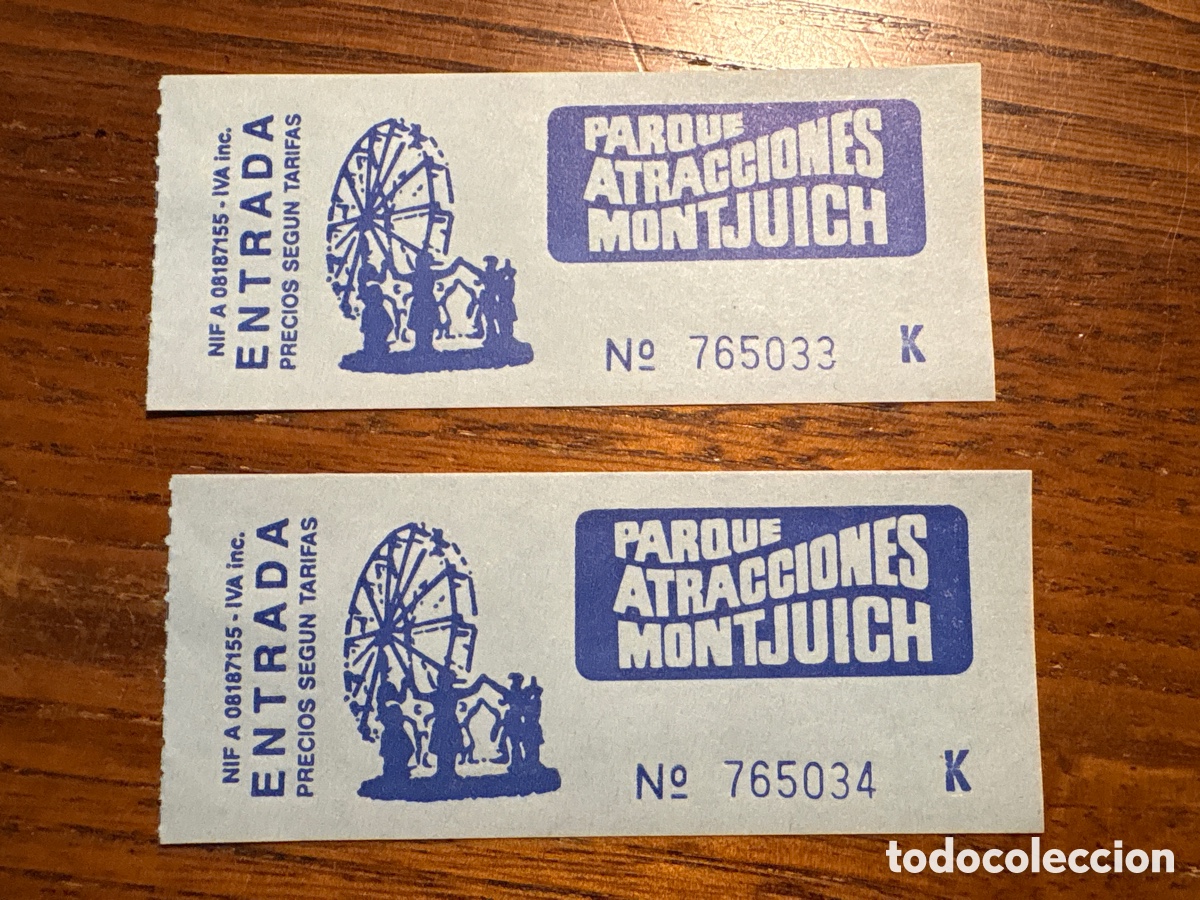 Otros Art&iacute;culos de Coleccionismo en Papel: Lote de dos entradas del Parque Atracciones Montjuich (Montjuic Barcelona)