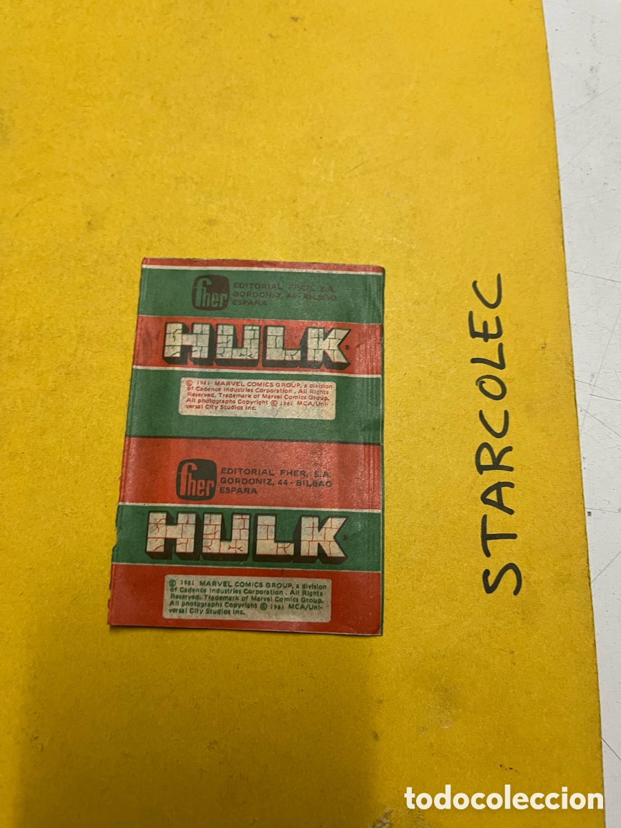 Otros Art&iacute;culos de Coleccionismo en Papel: Sobre cromos sin abrir El incre&iacute;ble Hulk La Masa Fher
