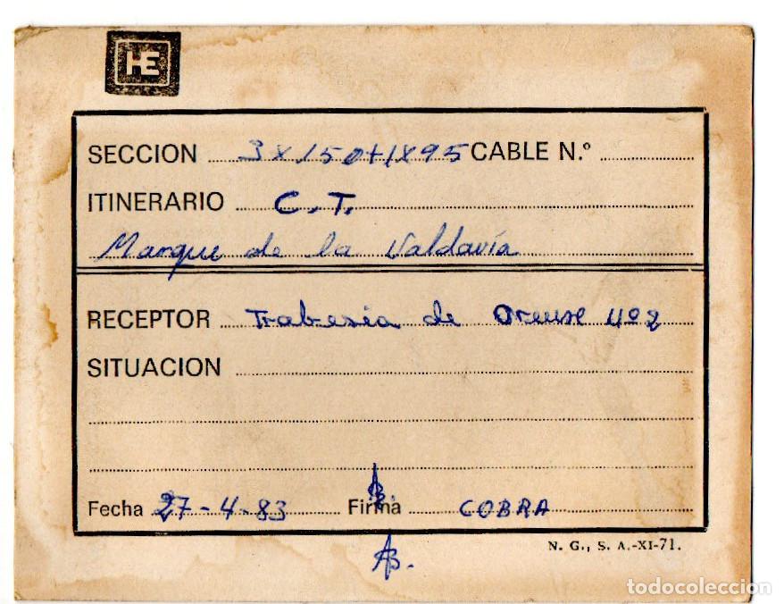 Otros Art&iacute;culos de Coleccionismo en Papel: Ficha Control Hidrola , Hidroel&eacute;ctrica Espa&ntilde;ola, S.L ( HE ). 1983: Varias faltas ortograficas