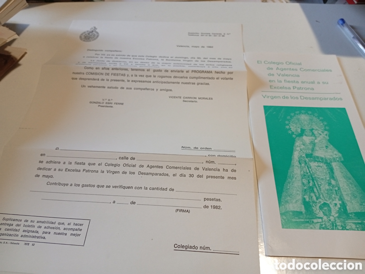 Otros Art&iacute;culos de Coleccionismo en Papel: Colegio oficial de agentes comerciales de Valencia