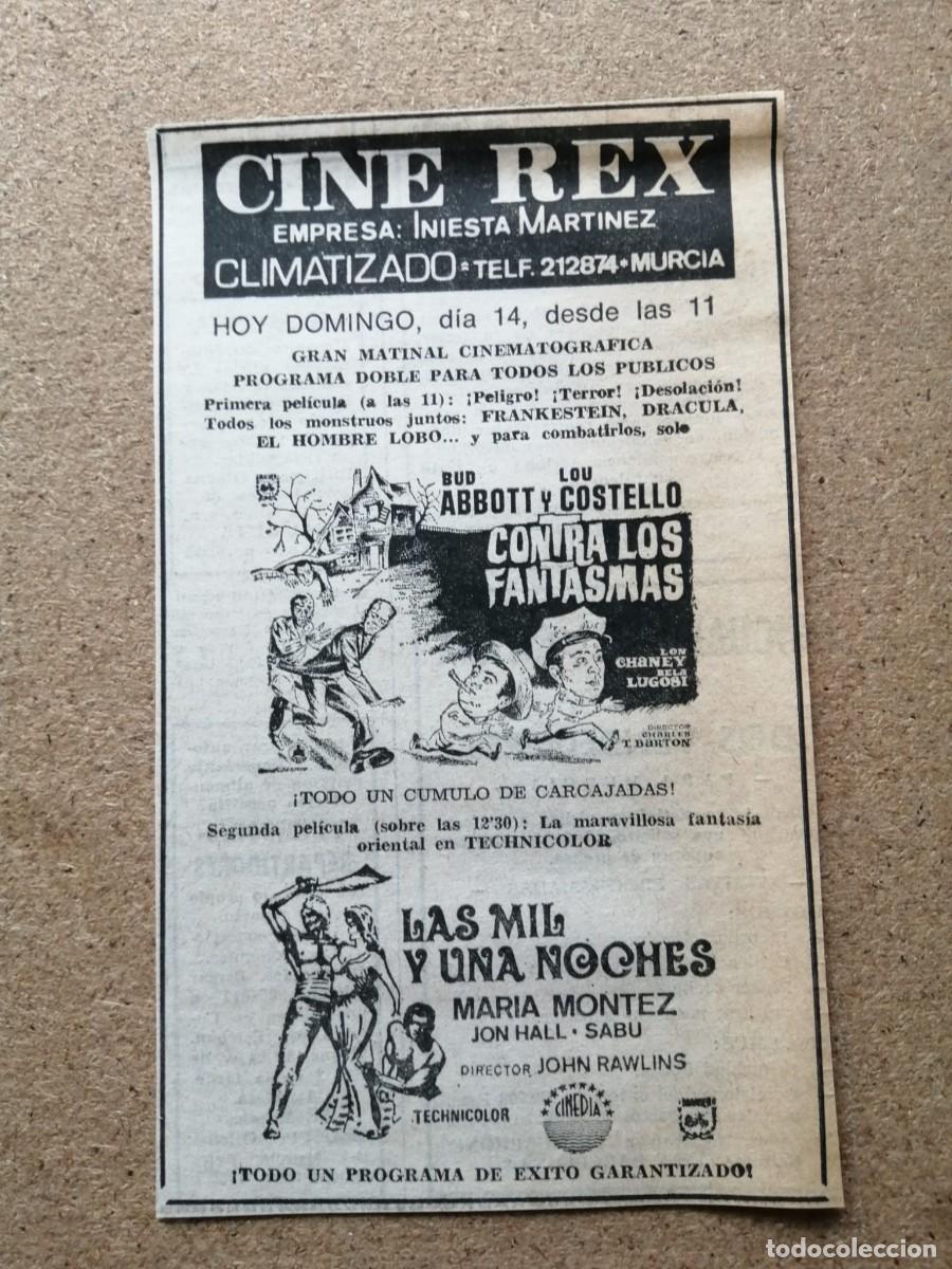 Otros Art&iacute;culos de Coleccionismo en Papel: RECORTE PRENSA ANUNCIO CINE. ABBOTT & COSTELLO CONTRA LOS FANTASMAS - LAS MIL Y UNA NOCHES