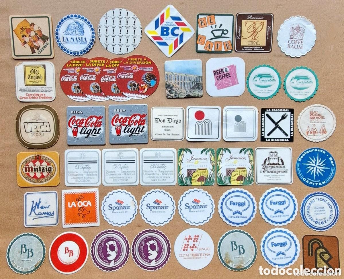 Otros Art&iacute;culos de Coleccionismo en Papel: Lote de 48 posavasos vintage (Coca-Cola, hosteler&iacute;a, ocio, cerveza...)