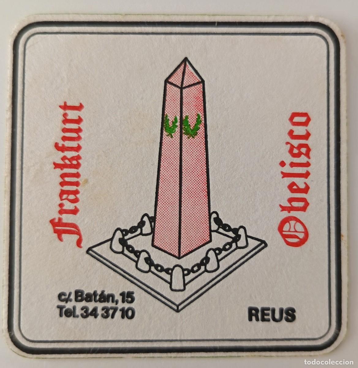 Otros Art&iacute;culos de Coleccionismo en Papel: Posavasos. Frankfurt obelisco. Reus.