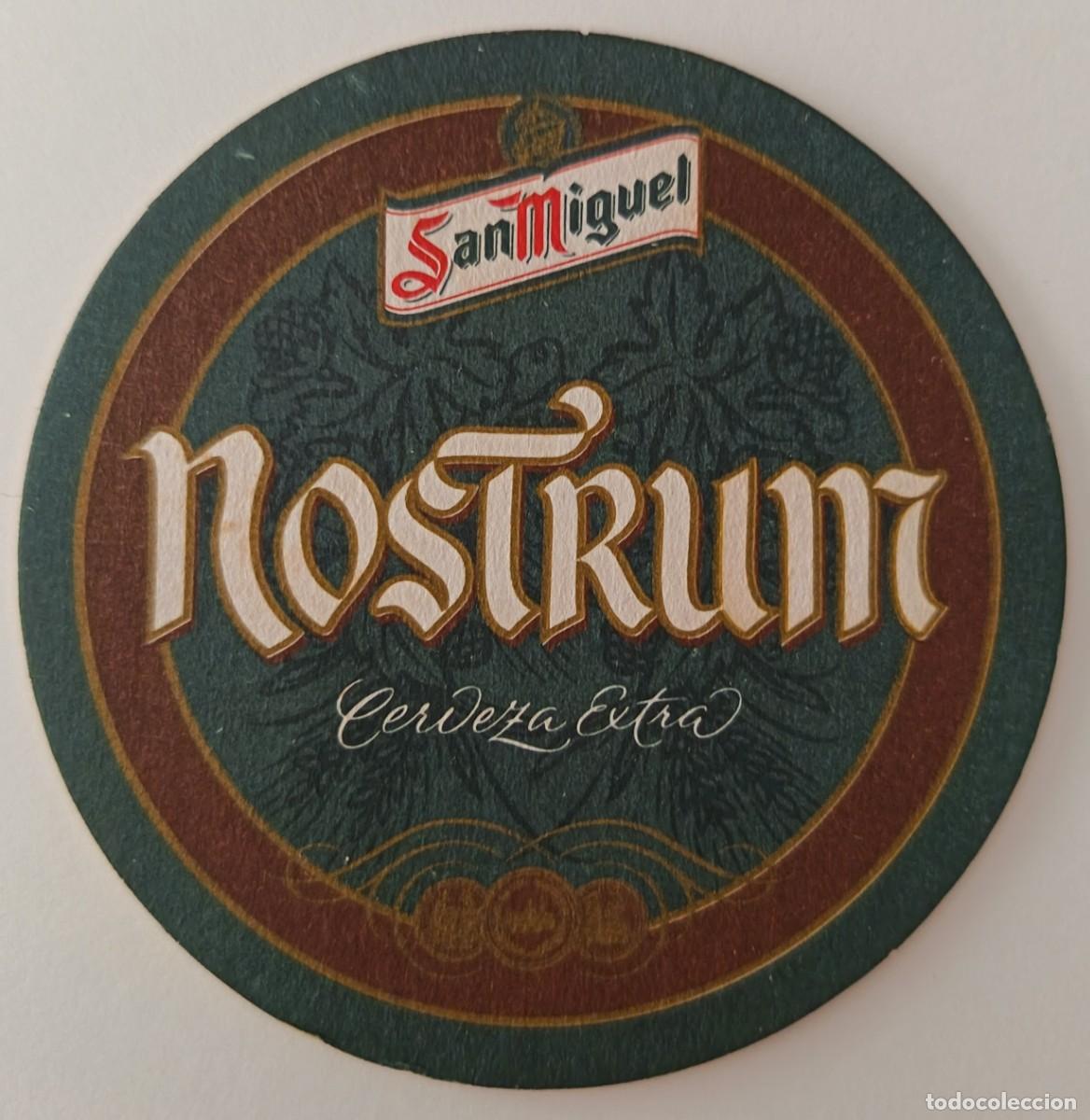 Otros Art&iacute;culos de Coleccionismo en Papel: Posavasos. Redondo. San Miguel. Nostrum. Cerveza extra.