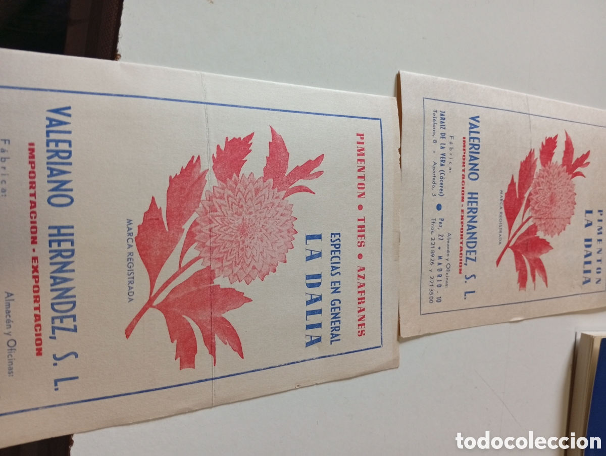 Otros Art&iacute;culos de Coleccionismo en Papel: List&iacute;n de precios piment&oacute;n LA DALIA 1964 Jaraiz de la Vera, C&aacute;ceres