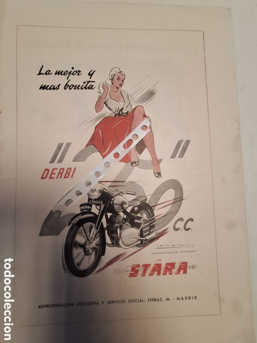 Outros artigos de papel: Publicidad moto derbi de 1952