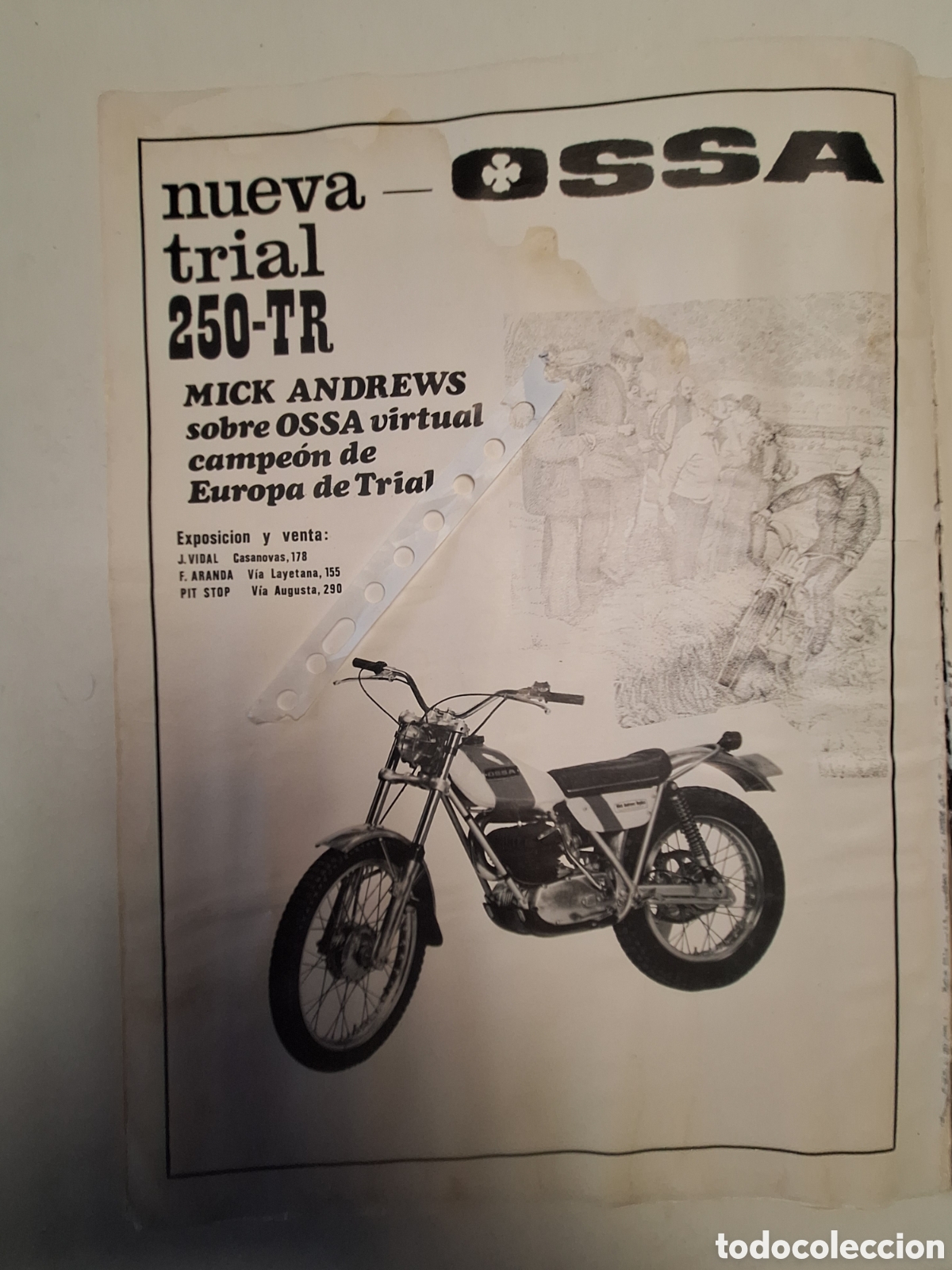 Otros Art&iacute;culos de Coleccionismo en Papel: Publicidad moto trial ossa de 1972