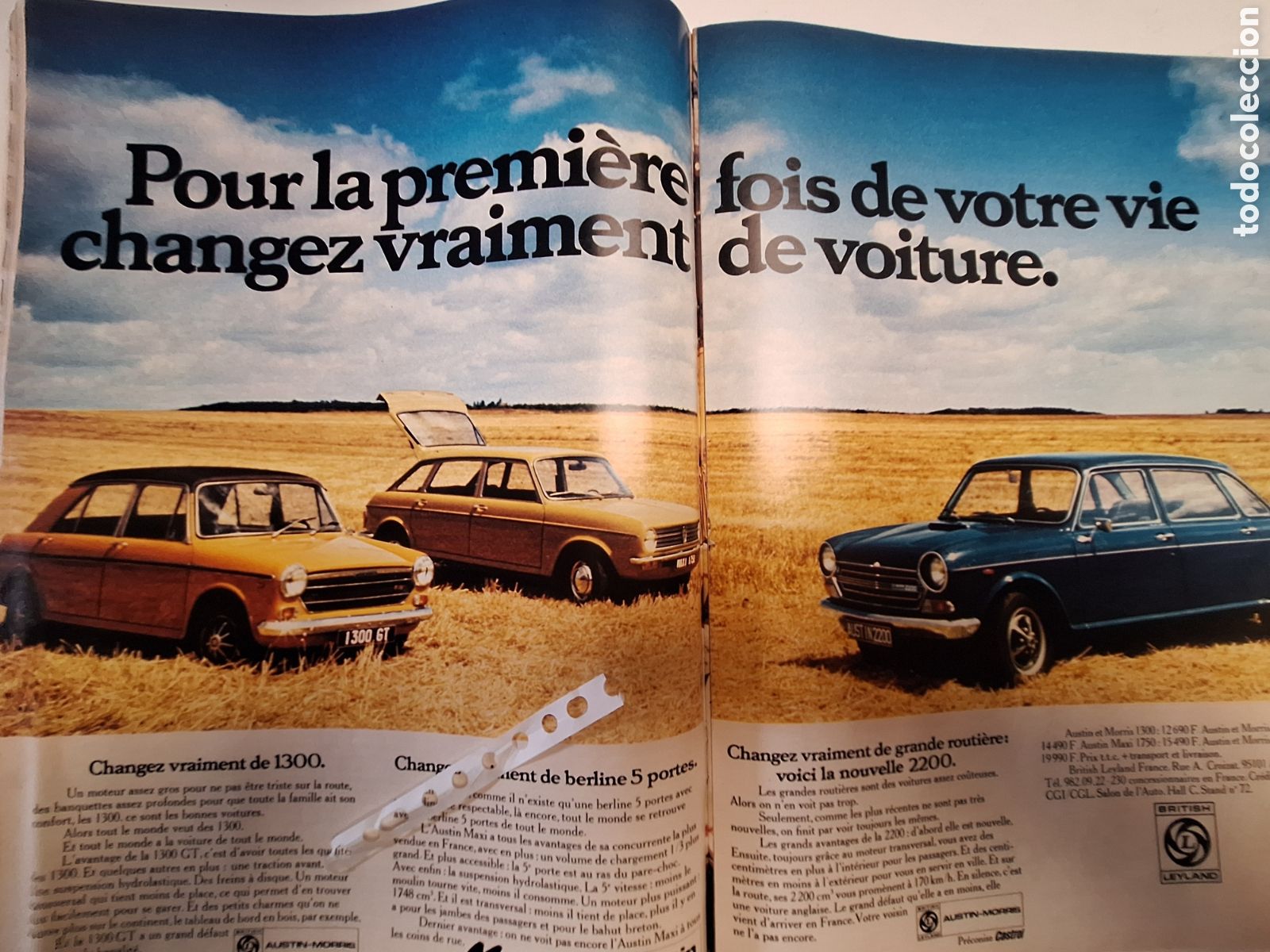 Otros Art&iacute;culos de Coleccionismo en Papel: Publicidad autom&oacute;vil Austin morris leyland de 1972
