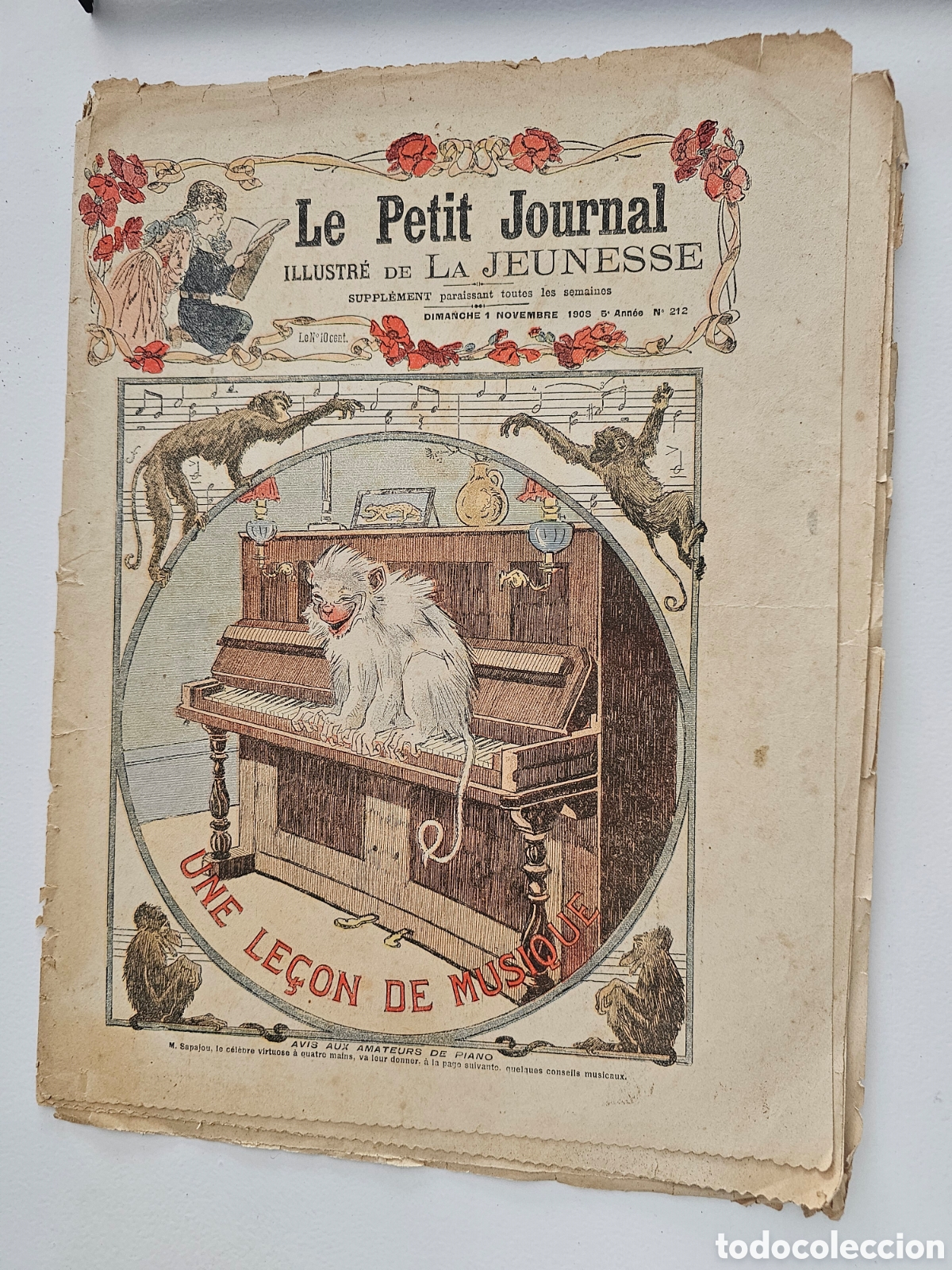 Otros Art&iacute;culos de Coleccionismo en Papel: Revista Antigua &rdquo;Le Petit Journal Illustr&eacute; de la Jeunesse&rdquo; - 1 Noviembre 1908 - Ilustraci&oacute;n &rdquo;Una lec