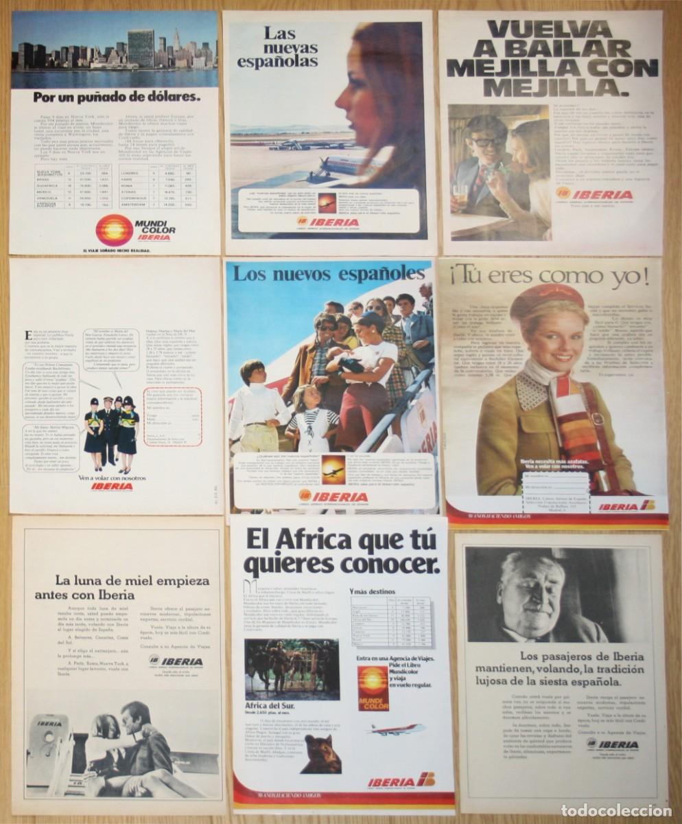 Otros Art&iacute;culos de Coleccionismo en Papel: IBERIA 9x Anuncios 1970s Spain Adverts Aerolinea Avion Aviones Ads Publicidad Espa&ntilde;a