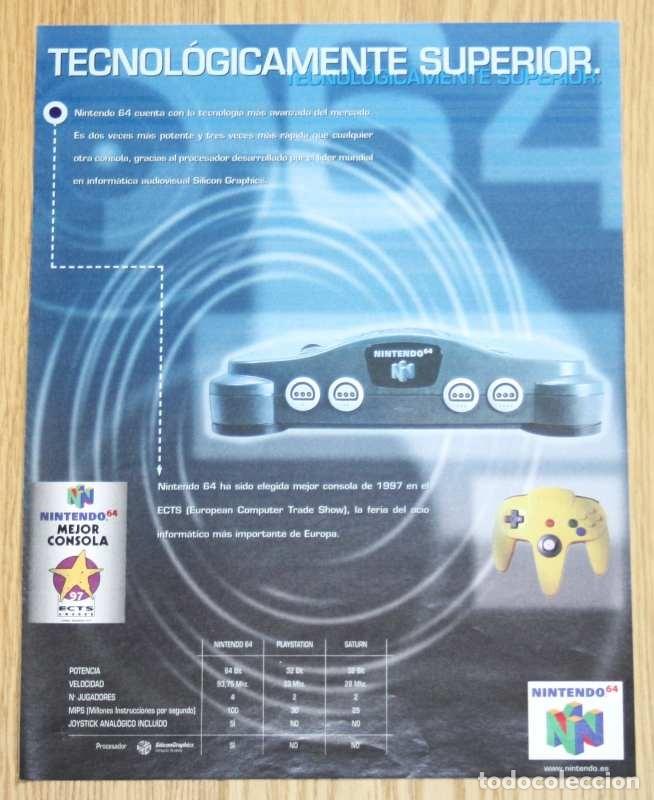Otros Art&iacute;culos de Coleccionismo en Papel: NINTENDO 64 Anuncio 1997 Publicidad Spain Advert Ad promo consola game console