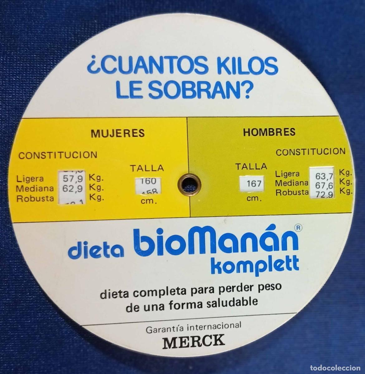 Otros Art&iacute;culos de Coleccionismo en Papel: DISCO GIRATORIO. RELACI&Oacute;N ENTRE ALTURA Y PESO. BIOMAN&Aacute;N DE MERCK, SIN FECHA.