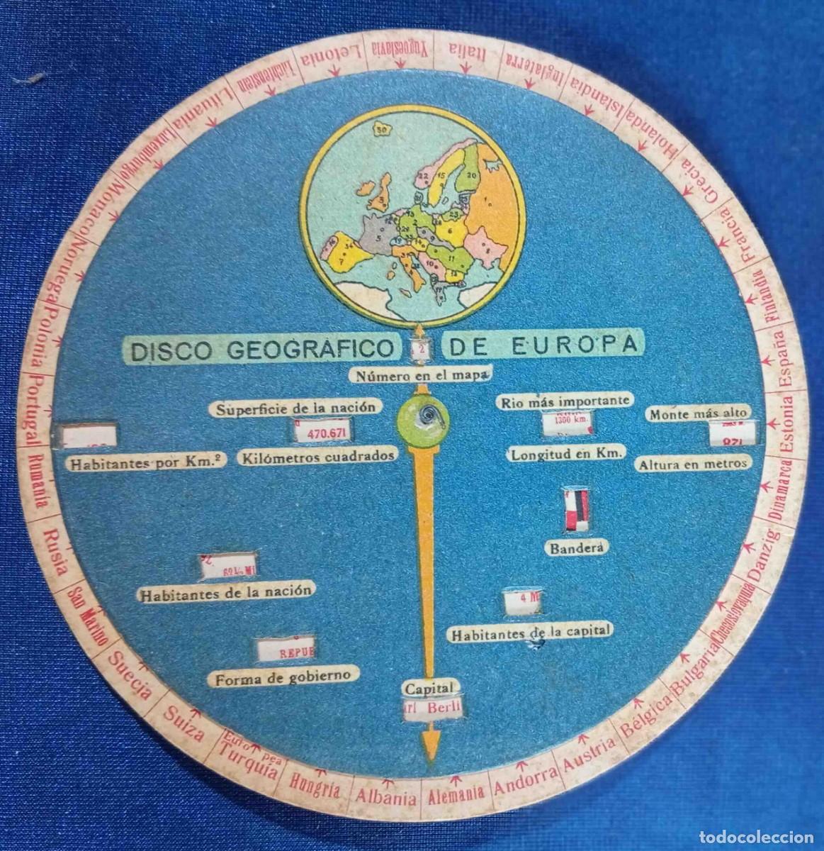 Otros Art&iacute;culos de Coleccionismo en Papel: DISCO GIRATORIO. DISCO GEOGR&Aacute;FICO DE EUROPA. LEG&Iacute;A, LEJ&Iacute;A CONEJO. &Eacute;POCA REPUBLICANA.