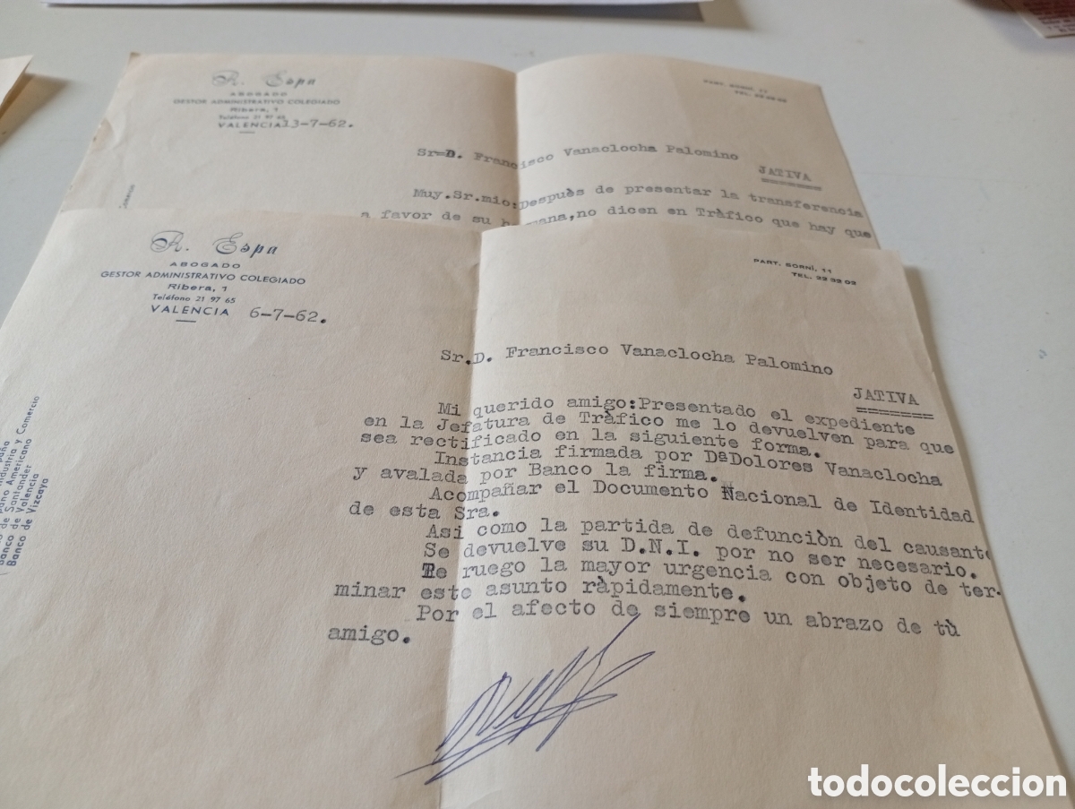 Otros Art&iacute;culos de Coleccionismo en Papel: R.Espa abogado gestor administrativo, Valencia 1962