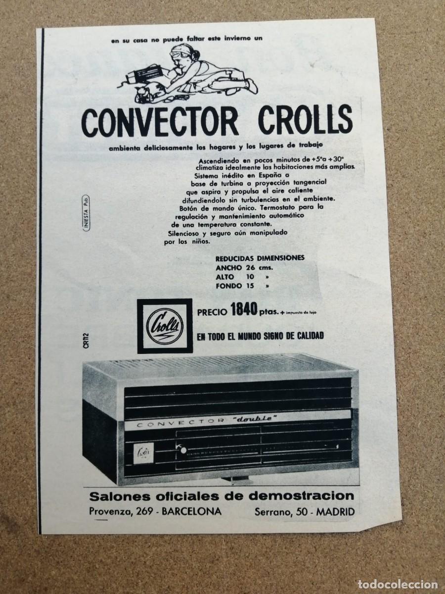 Otros Art&iacute;culos de Coleccionismo en Papel: ANUNCIO. CONVECTOR CROLLS