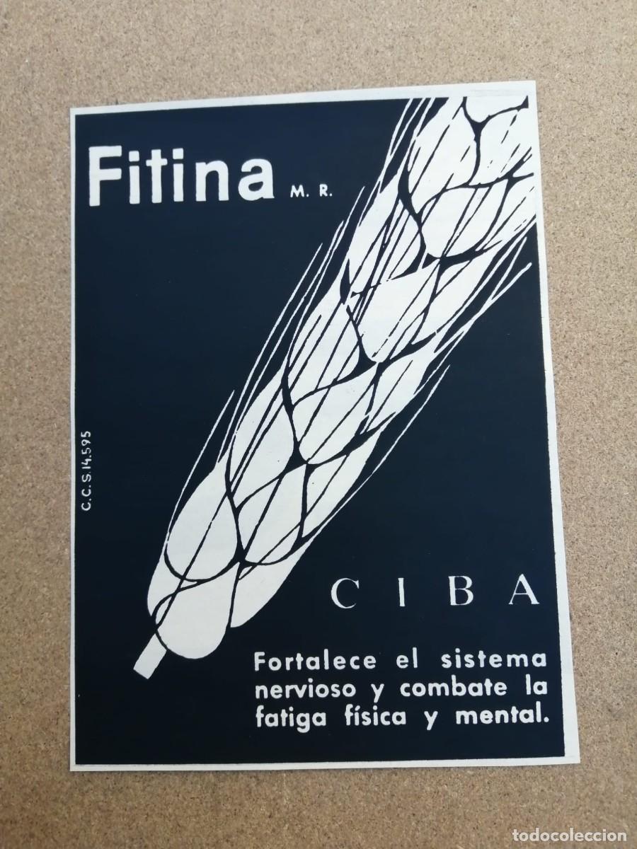 Otros Art&iacute;culos de Coleccionismo en Papel: ANUNCIO. FITINA, DE CIBA